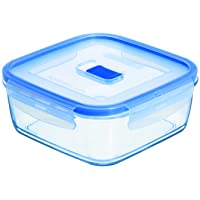 Luminarc HERMETICO CUAD 38CL Pure Box Active Lum- Transparente y Azul- 0.38 L